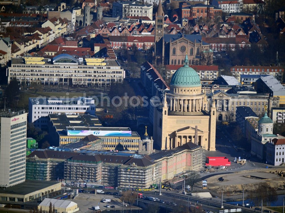 Potsdam from the bird's eye view: View of new construction of the parliament in Potsdam in Brandenburg