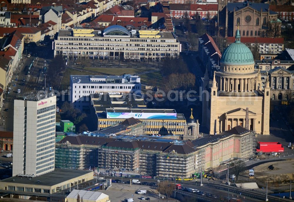 Aerial image Potsdam - View of new construction of the parliament in Potsdam in Brandenburg