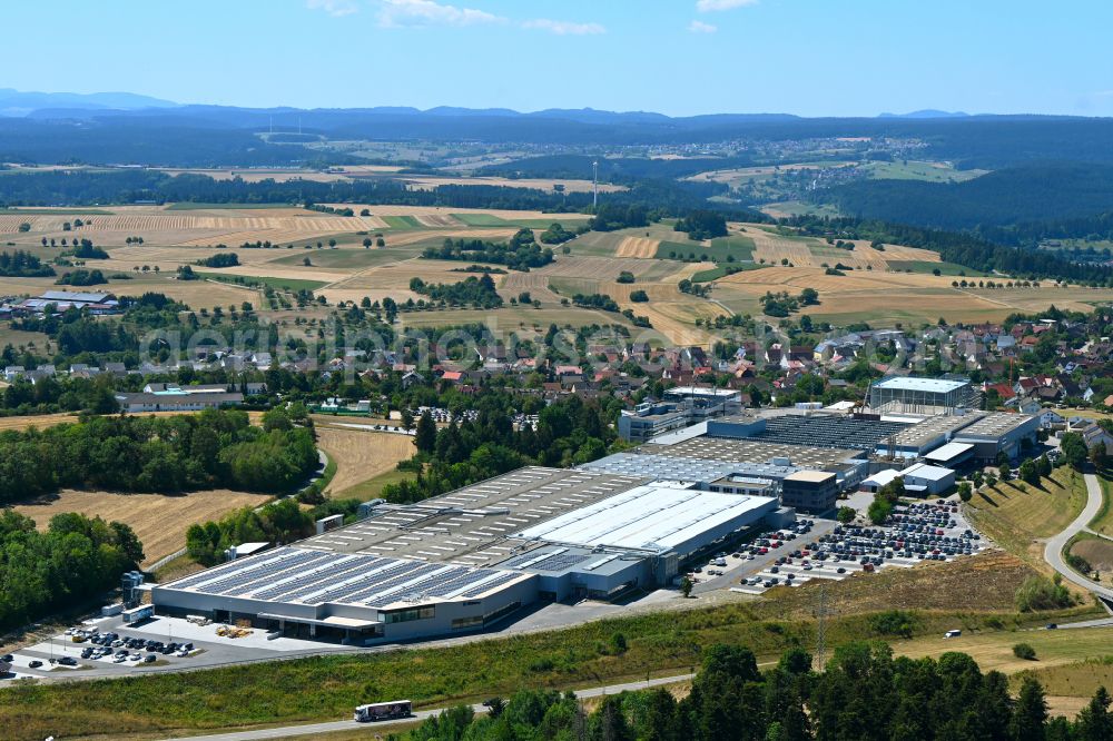 Aerial photograph Schopfloch - Construction site to build a new building complex on the site of the logistics center and Buerogebaeude on Firmengelaende of HOMAG GmbH on street Am Roedelsberg in Schopfloch in the state Baden-Wuerttemberg, Germany