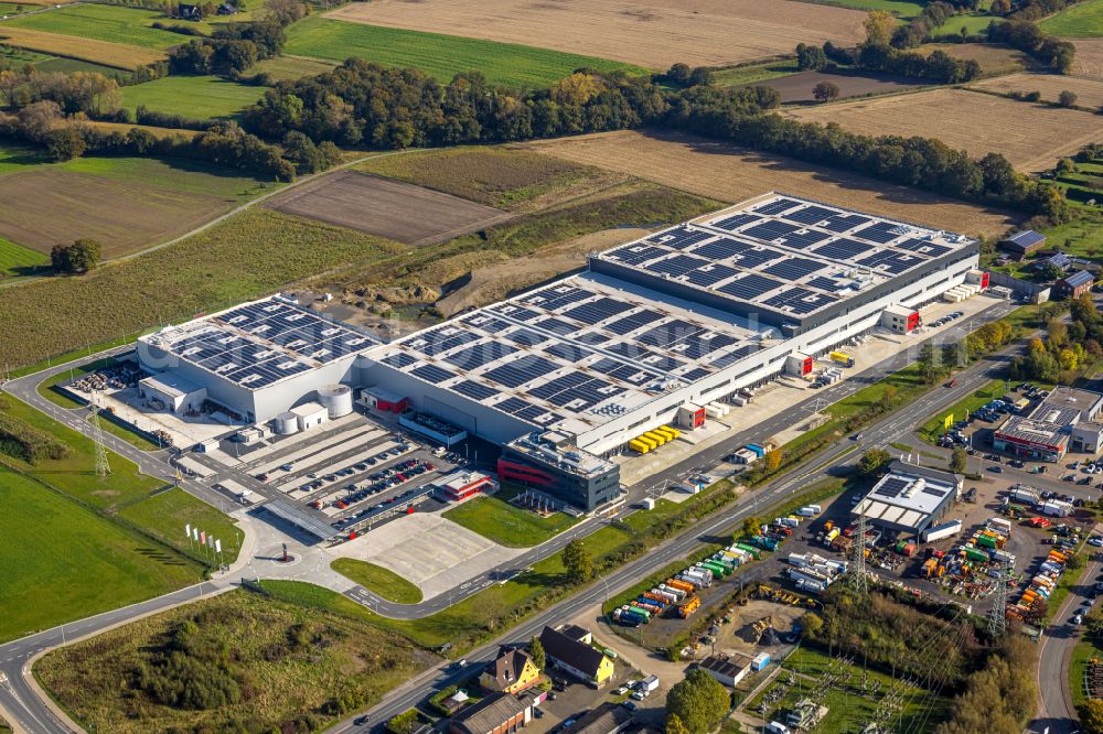 Aerial image Selm - Construction site to build a new building complex on the site of the logistics center Cordes & Graefe on street Werner Strasse in Selm in the state North Rhine-Westphalia, Germany