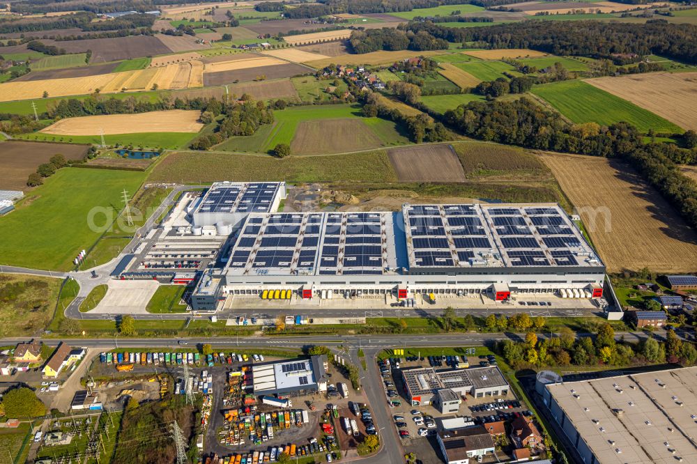 Aerial photograph Selm - Construction site to build a new building complex on the site of the logistics center Cordes & Graefe on street Werner Strasse in Selm in the state North Rhine-Westphalia, Germany