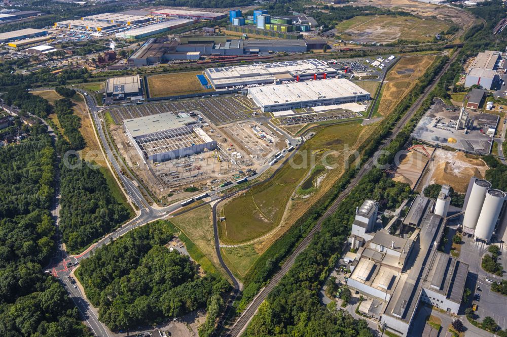 Aerial photograph Dortmund - Construction site to build a new building complex on the site of the logistics center on the former Hoeschgelaende in the district Westfalenhuette in Dortmund at Ruhrgebiet in the state North Rhine-Westphalia, Germany