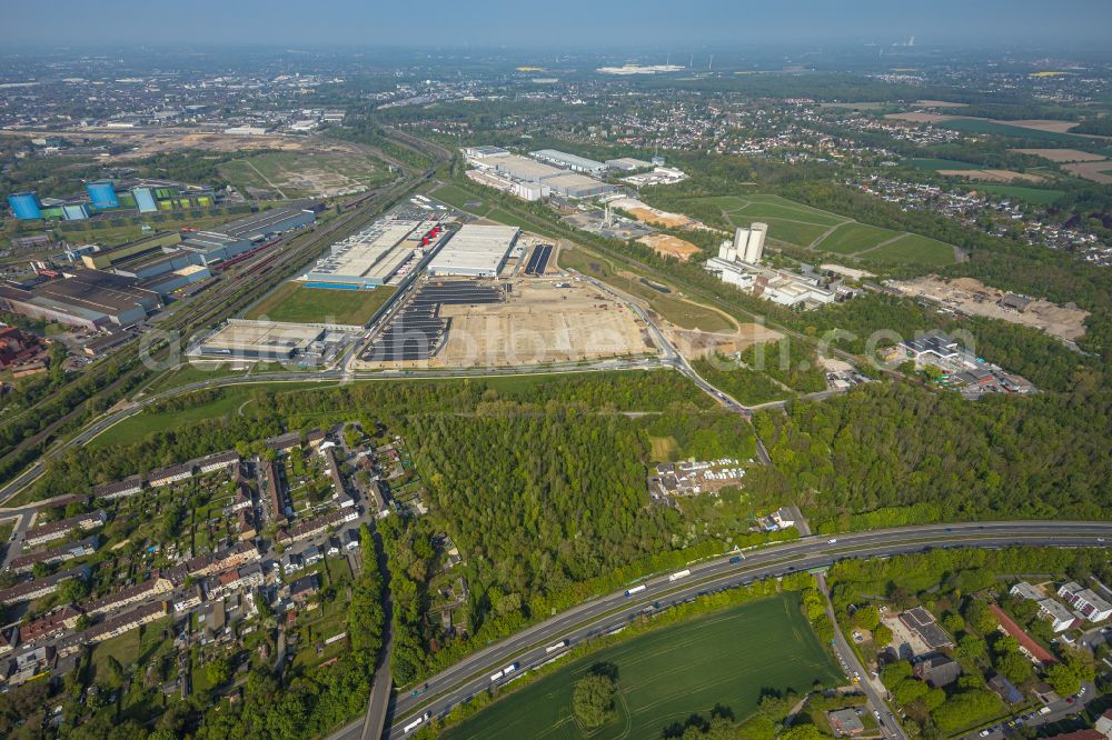 Aerial image Dortmund - Construction site to build a new building complex on the site of the logistics center on the former Hoeschgelaende in the district Westfalenhuette in Dortmund at Ruhrgebiet in the state North Rhine-Westphalia, Germany