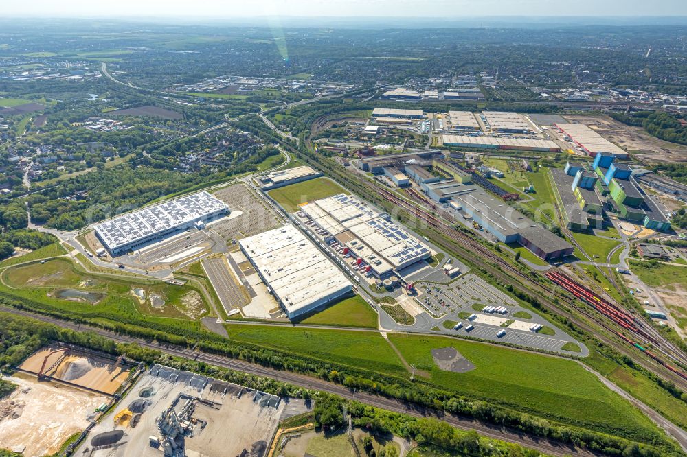 Aerial photograph Dortmund - Construction site to build a new building complex on the site of the logistics center on the former Hoeschgelaende in the district Westfalenhuette in Dortmund at Ruhrgebiet in the state North Rhine-Westphalia, Germany