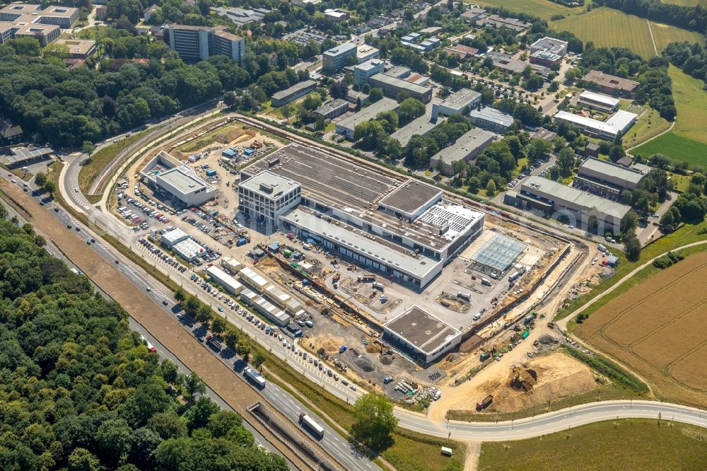 Aerial image Dortmund - Construction site of building complex on the site of the logistics center money store of the Deutschen Bundesbank in Dortmund at Ruhrgebiet in the state North Rhine-Westphalia