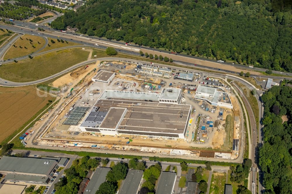 Dortmund from above - Construction site of building complex on the site of the logistics center money store of the Deutschen Bundesbank in Dortmund at Ruhrgebiet in the state North Rhine-Westphalia