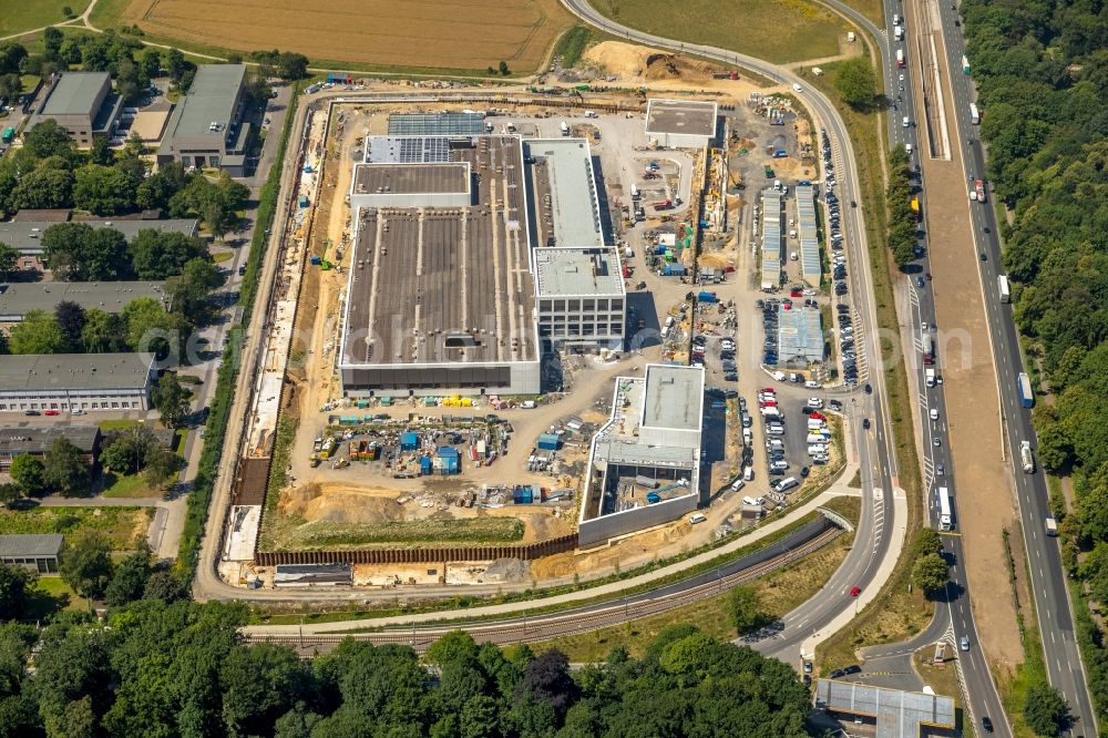 Dortmund from above - Construction site of building complex on the site of the logistics center money store of the Deutschen Bundesbank in Dortmund at Ruhrgebiet in the state North Rhine-Westphalia