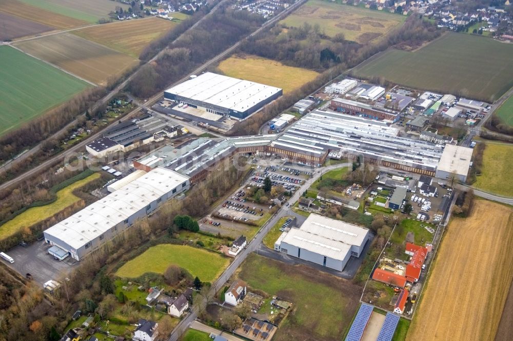 Holzwickede from the bird's eye view: Construction site to build a new building complex on the site of the logistics center of Hillwood HWE Germany GmbH in the district Hohenleuchte in Holzwickede at Ruhrgebiet in the state North Rhine-Westphalia, Germany