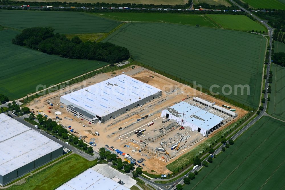 Aerial image Barsinghausen - Construction site to build a new building complex on the site of the logistics center Hohes Feld in the district Gross Munzel in Barsinghausen in the state Lower Saxony, Germany