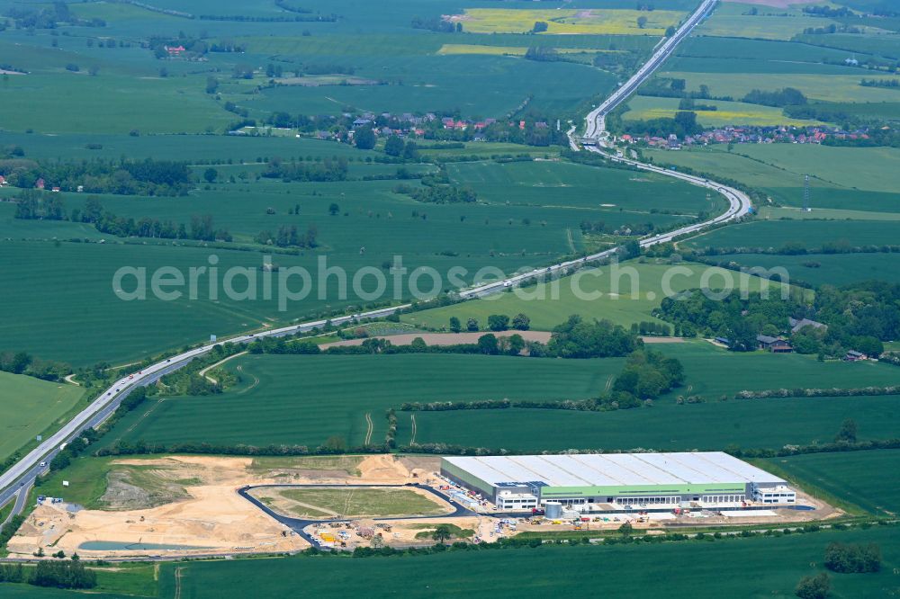 Oldenburg from above - Construction site to build a new building complex on the site of the logistics center in Oldenburg in the state Schleswig-Holstein, Germany