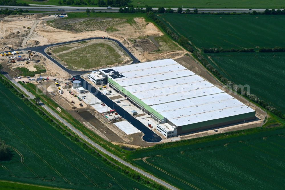 Aerial photograph Oldenburg - Construction site to build a new building complex on the site of the logistics center in Oldenburg in the state Schleswig-Holstein, Germany