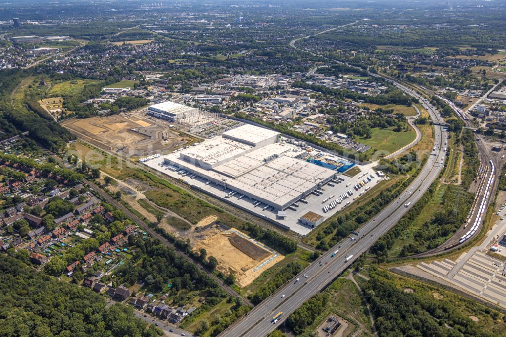 Oberhausen from above - Construction site to build a new building complex on the site of the logistics center of Online Supermarkt Picnic on street Tannenstrasse in the district Weierheide in Oberhausen at Ruhrgebiet in the state North Rhine-Westphalia, Germany