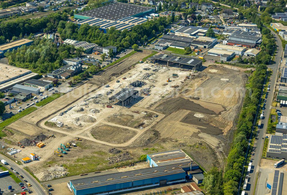 Bottrop from above - Construction site to build a new building complex on the site of the logistics center DC1 and DC2 - Prologis Park on street An der Knippenburg in Bottrop at Ruhrgebiet in the state North Rhine-Westphalia, Germany