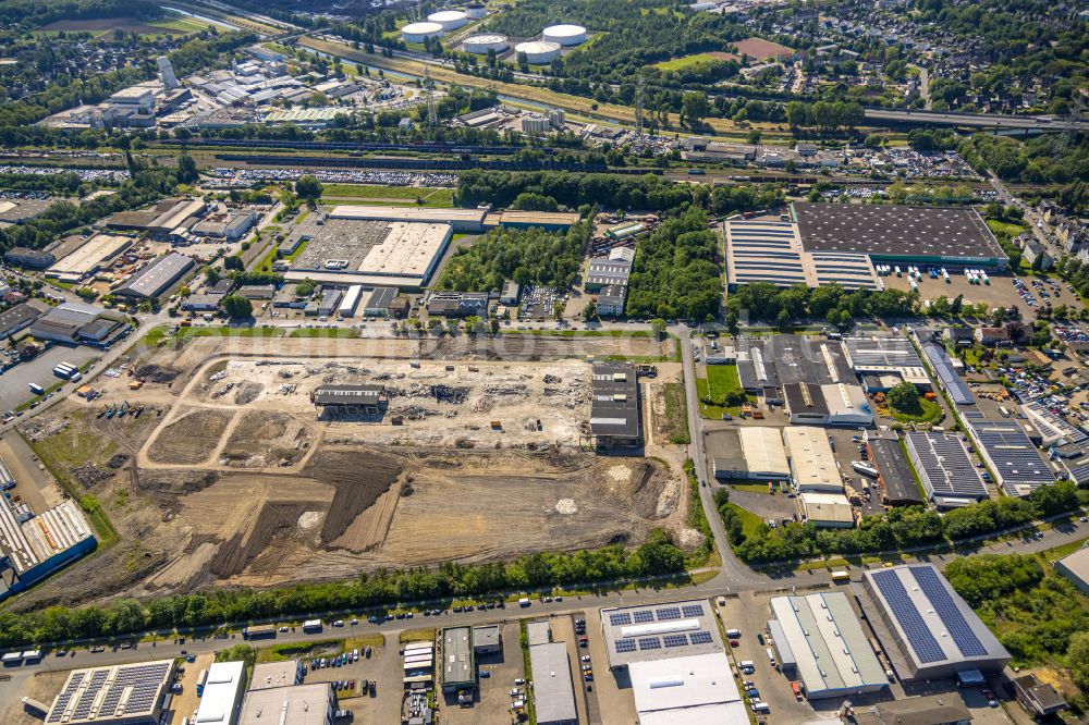 Bottrop from the bird's eye view: Construction site to build a new building complex on the site of the logistics center DC1 and DC2 - Prologis Park on street An der Knippenburg in Bottrop at Ruhrgebiet in the state North Rhine-Westphalia, Germany