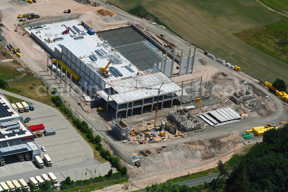 Aerial photograph Rednitzhembach - Construction site to build a new building complex on the site of the logistics center on street Pfaffenhofener Strasse in Rednitzhembach in the state Bavaria, Germany