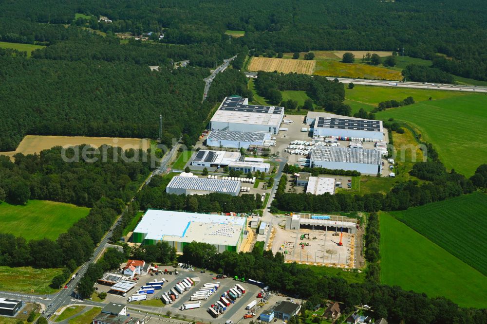 Aerial photograph Wedemark - Construction site to build a new building complex on the site of the logistics center on street Neuen Hessenweg in the district Gailhof in Wedemark in the state Lower Saxony, Germany