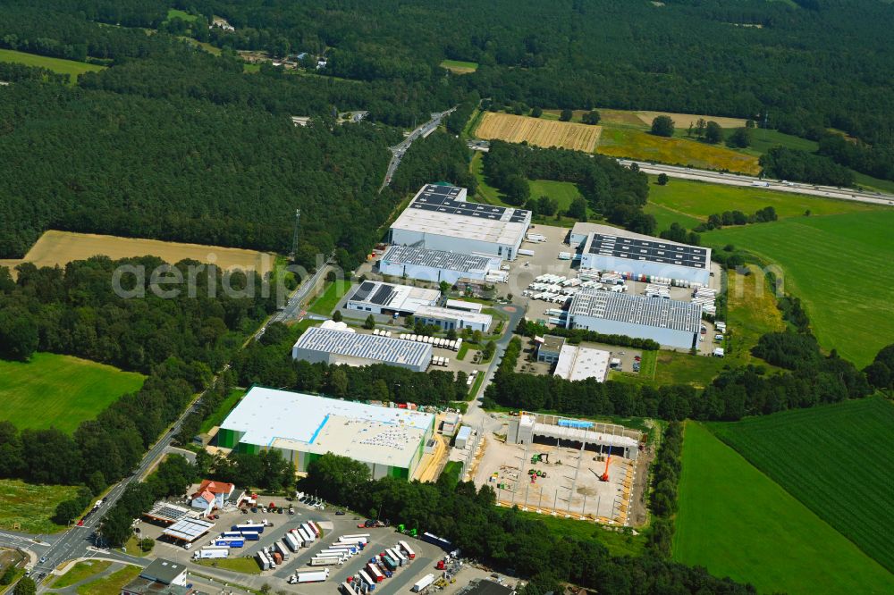 Wedemark from above - Construction site to build a new building complex on the site of the logistics center on street Neuen Hessenweg in the district Gailhof in Wedemark in the state Lower Saxony, Germany