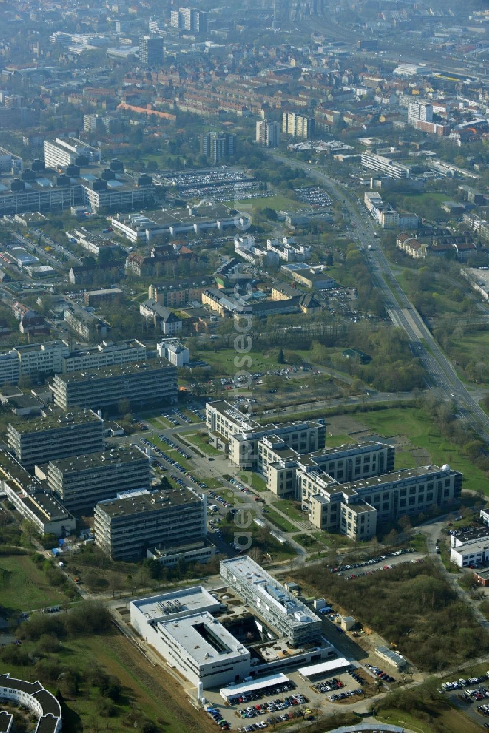 Aerial image Göttingen - New building of the Max Planck Institute for Solar System Research in Göttingen in Lower Saxony