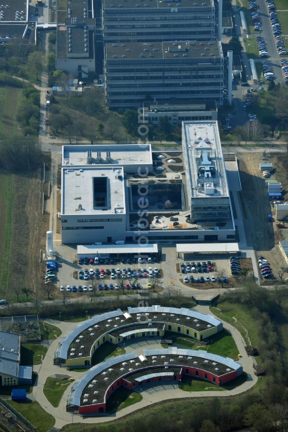 Göttingen from above - New building of the Max Planck Institute for Solar System Research in Göttingen in Lower Saxony