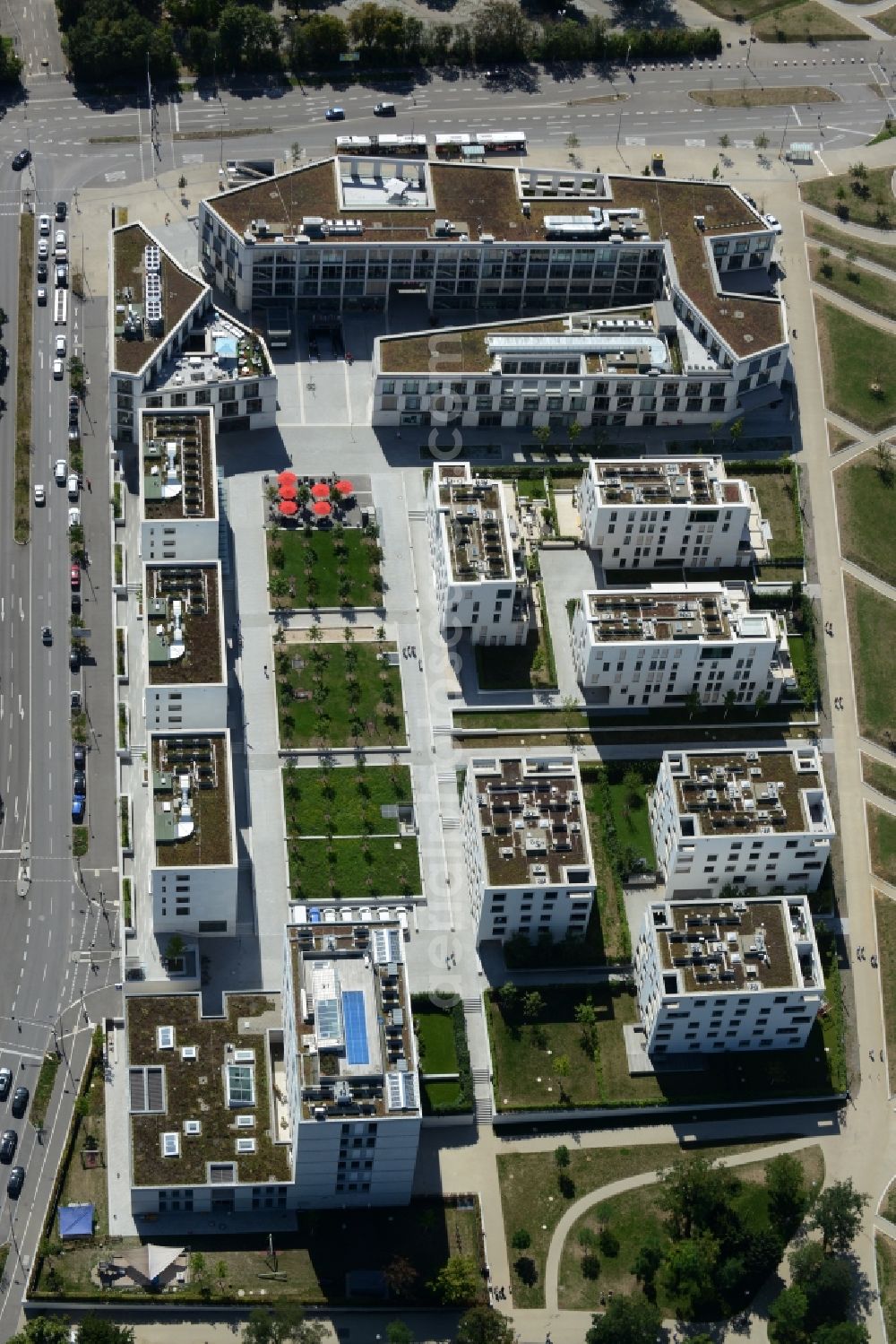 Aerial image Stuttgart - New construction of multiple dwelling units settlement in Stuttgart in Baden-Wuerttemberg