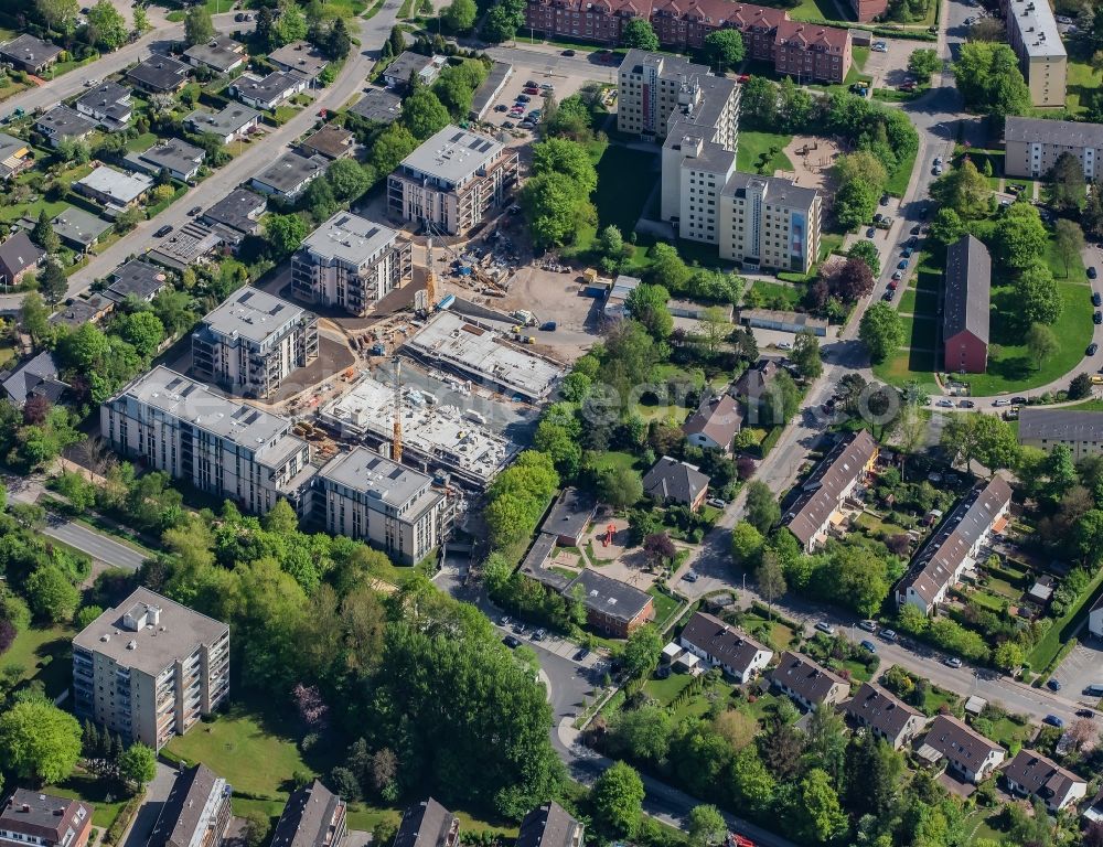 Aerial photograph Flensburg - Construction site to build a new multi-family residential complex ALTE GAeRTNEREI in Ortsteil Muerwik in Flensburg in the state Schleswig-Holstein, Germany