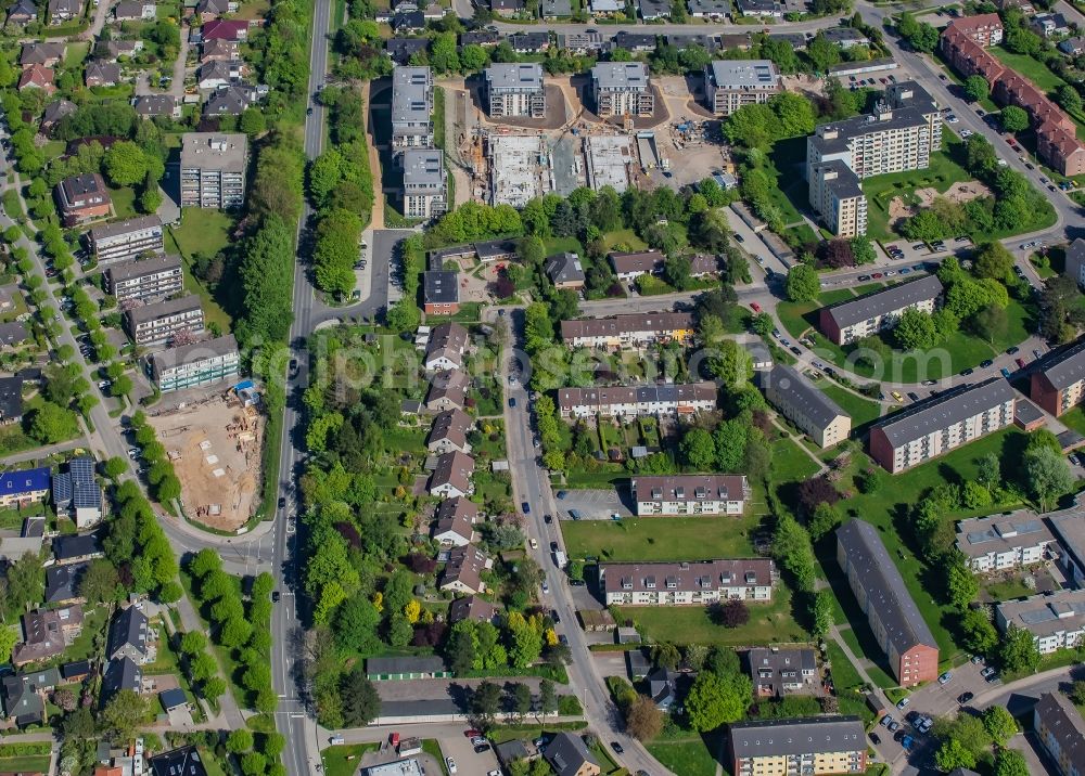 Flensburg from above - Construction site to build a new multi-family residential complex ALTE GAeRTNEREI in Ortsteil Muerwik in Flensburg in the state Schleswig-Holstein, Germany