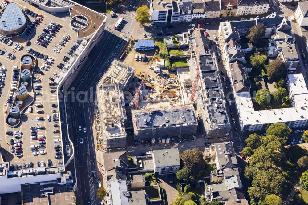 Aerial image Mönchengladbach - Construction site to build a new multi-family residential complex Croonsquartier on street Kleiststrasse in the district Gladbach in Moenchengladbach in the state North Rhine-Westphalia, Germany