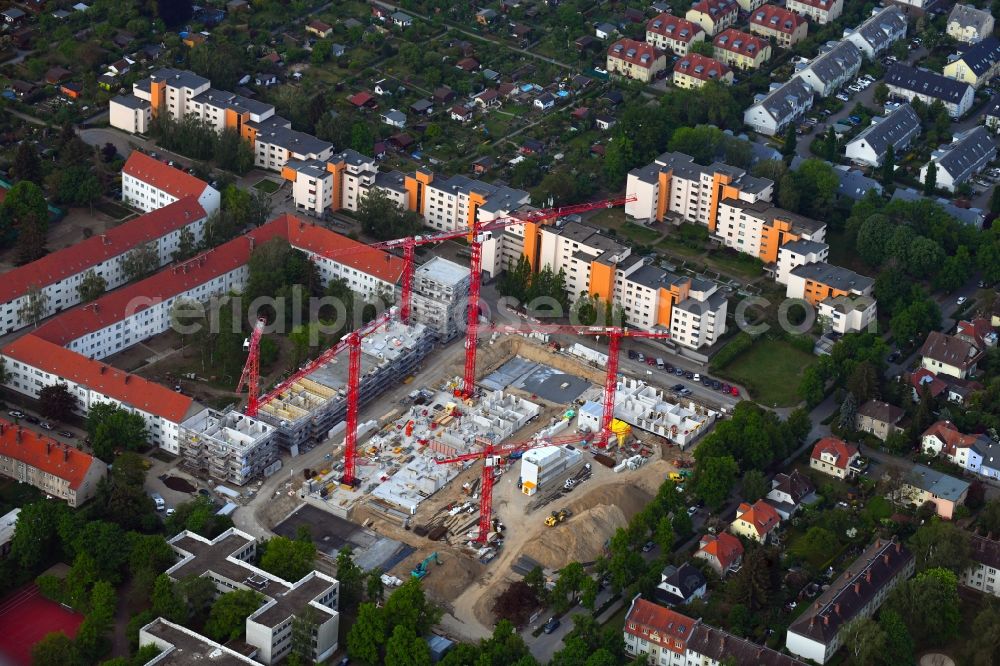 Aerial image Berlin - Construction site to build a new multi-family residential complex Dessauerstrasse - Retzowstrasse in the district Lankwitz in Berlin, Germany