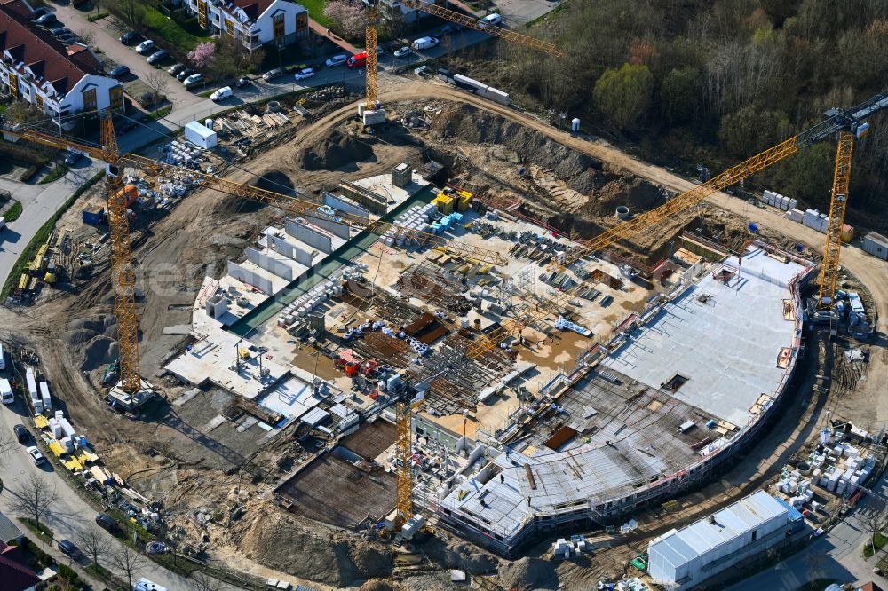 Aerial photograph Schwanebeck - Construction site to build a new multi-family residential complex Am Eichenring in Schwanebeck in the state Brandenburg, Germany