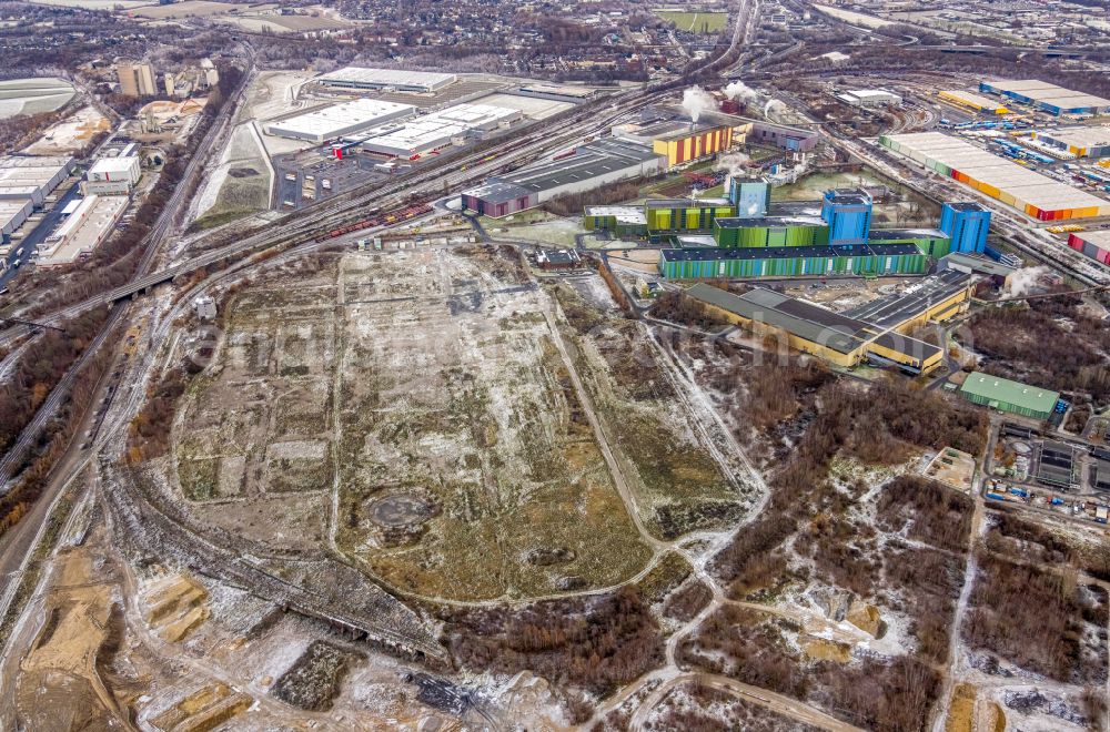 Aerial image Dortmund - Construction site to build a new multi-family residential complex on the site of the former Westfalenhuette in Dortmund at Ruhrgebiet in the state North Rhine-Westphalia, Germany