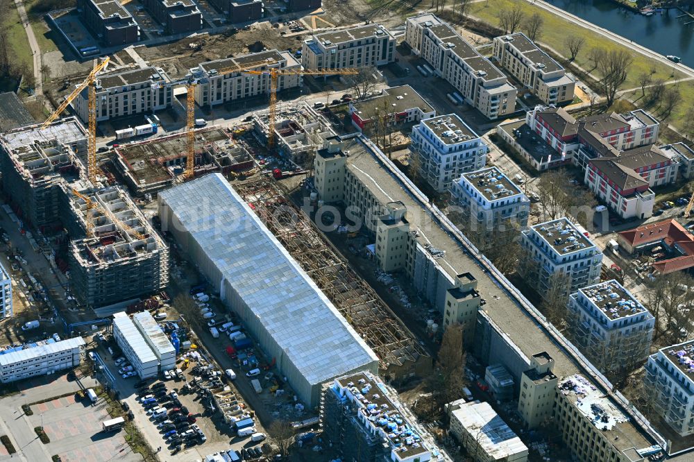 Aerial image Berlin - Construction site to build a new multi-family residential complex Havelufer-Quartier on street Am Maselakepark - Streitstrasse in the district Spandau Hakenfelde in Berlin, Germany