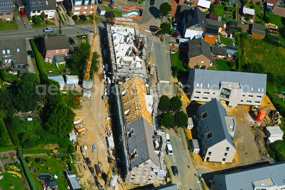 Borken from the bird's eye view: Construction site to build a new multi-family residential complex Hawerkaempen Quartier on street Auf der Fluet - Hawerkaempe in Borken in the state North Rhine-Westphalia, Germany