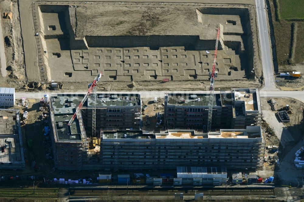 Aerial photograph Hannover - Construction site to build a new multi-family residential complex on Kattenbrookstrift in Hannover in the state Lower Saxony, Germany