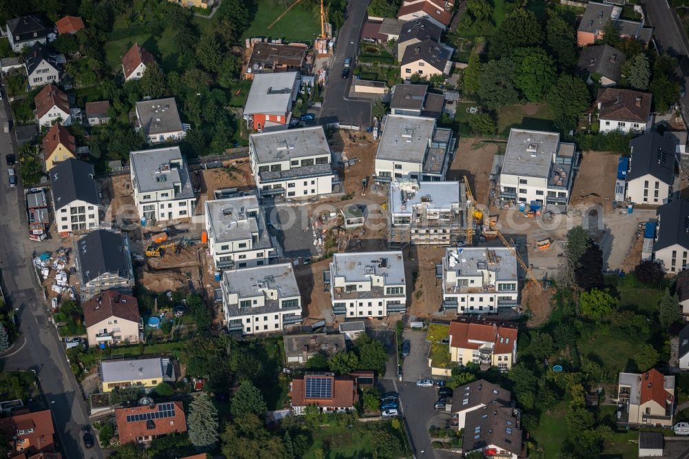 Würzburg from above - Construction site to build a new multi-family residential complex KATZENBERG TERRASSEN on Unterer Katzenbergweg - Hunsingerweg - Steigerfurtweg in the district Heidingsfeld in Wuerzburg in the state Bavaria, Germany