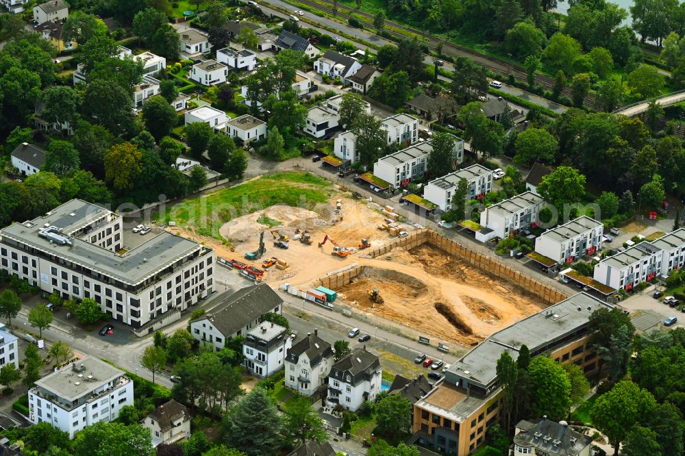 Aerial image Bad Honnef - Construction site to build a new multi-family residential complex Klinkerhoefe Rhoendorf on street Auf Penaten in Bad Honnef in the state North Rhine-Westphalia, Germany