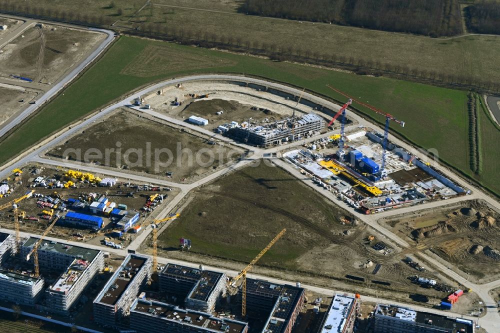 Aerial photograph Hannover - Construction site to build a new multi-family residential complex Kronsberg-Sued in the district Wuelferode in Hannover in the state Lower Saxony, Germany