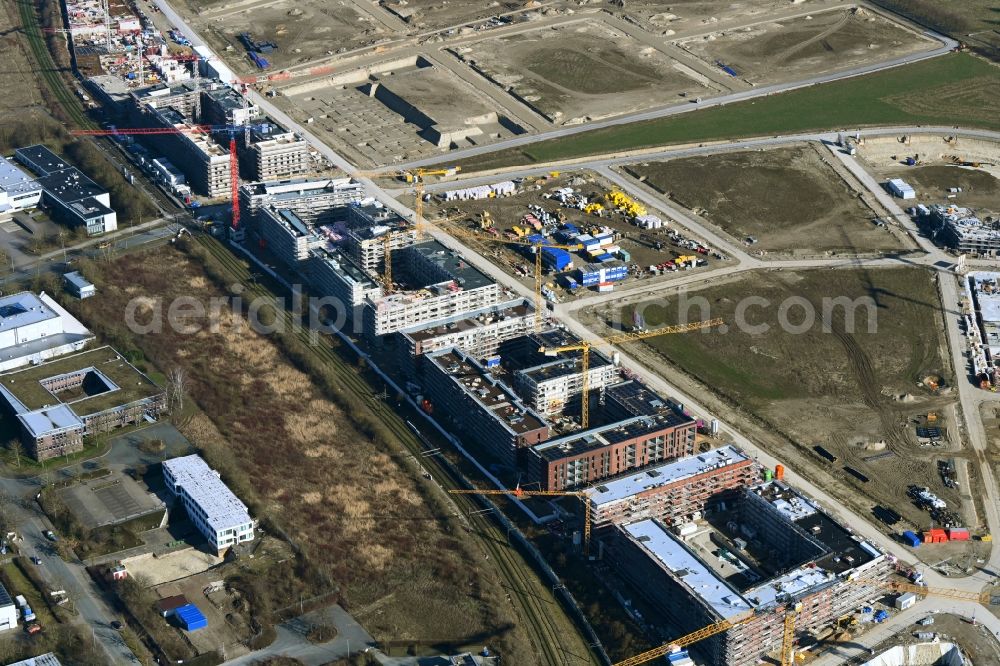 Aerial image Hannover - Construction site to build a new multi-family residential complex Kronsberg-Sued in the district Wuelferode in Hannover in the state Lower Saxony, Germany