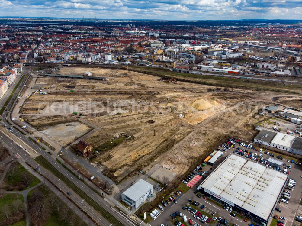 Aerial photograph Leipzig - Construction site to build a new multi-family residential complex Leipzig 416 in Leipzig in the state Saxony, Germany