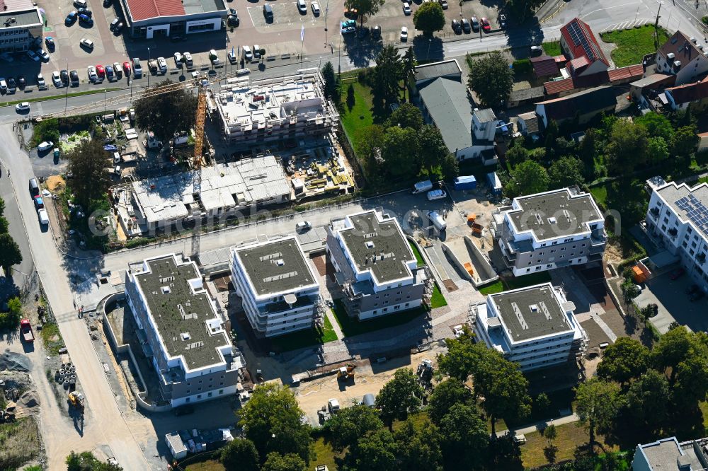 Jena from above - Construction site to build a new multi-family residential complex Linden-Allee on street Joachim-Darjes-Strasse in the district Zwaetzen in Jena in the state Thuringia, Germany