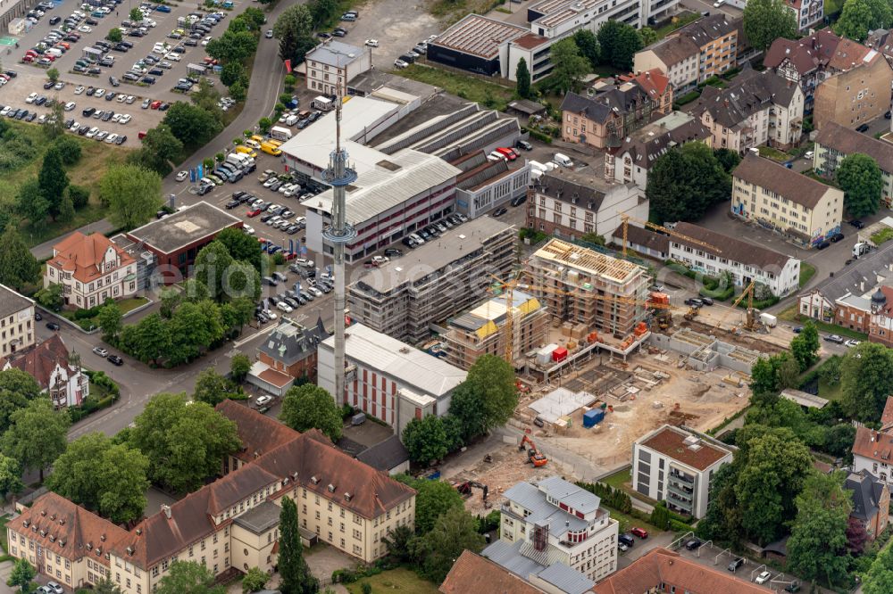 Aerial image Lahr/Schwarzwald - Construction site to build a new multi-family residential complex Lotzbeckstrasse - Jammstrasse in Lahr/Schwarzwald in the state Baden-Wuerttemberg, Germany