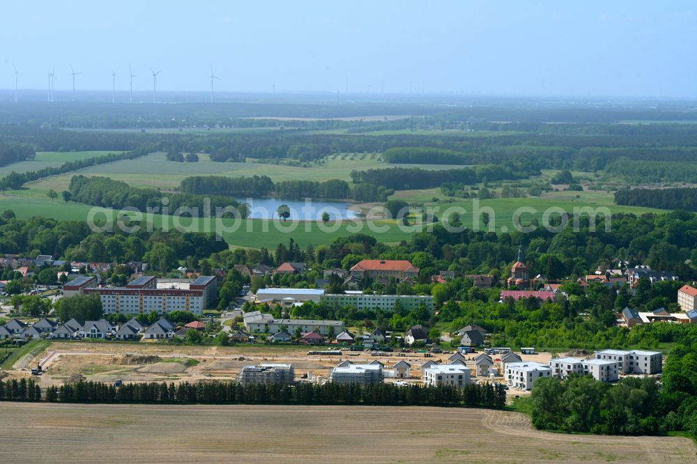 Biesenthal from above - Construction site to build a new multi-family residential complex Naturquartier in Biesenthal in the state Brandenburg, Germany