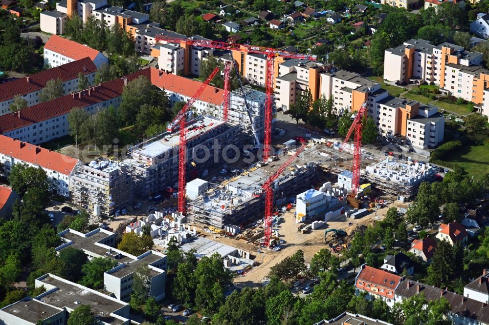 Aerial image Berlin - Construction site to build a new multi-family residential complex Dessauerstrasse - Retzowstrasse in the district Lankwitz in Berlin, Germany