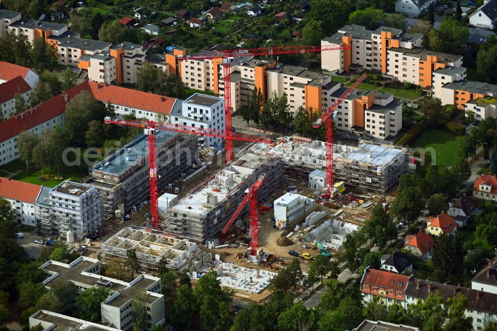 Aerial image Berlin - Construction site to build a new multi-family residential complex Dessauerstrasse - Retzowstrasse in the district Lankwitz in Berlin, Germany