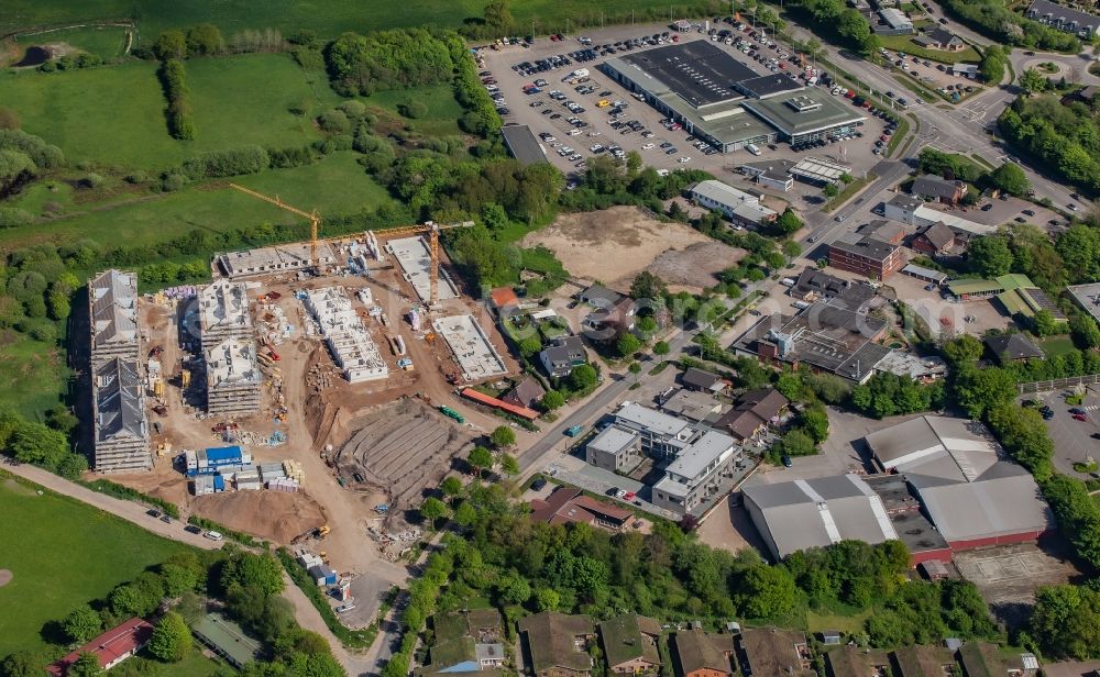 Aerial photograph Flensburg - Construction site to build a new multi-family residential complex Osterluecke on Osterallee in the district Muerwik in Flensburg in the state Schleswig-Holstein, Germany