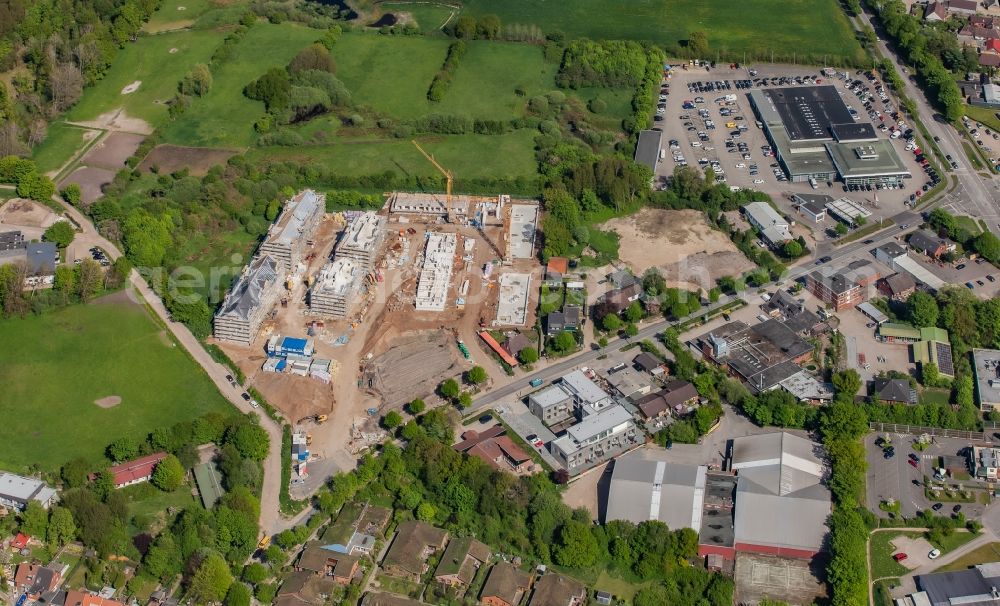 Flensburg from above - Construction site to build a new multi-family residential complex Osterluecke on Osterallee in the district Muerwik in Flensburg in the state Schleswig-Holstein, Germany