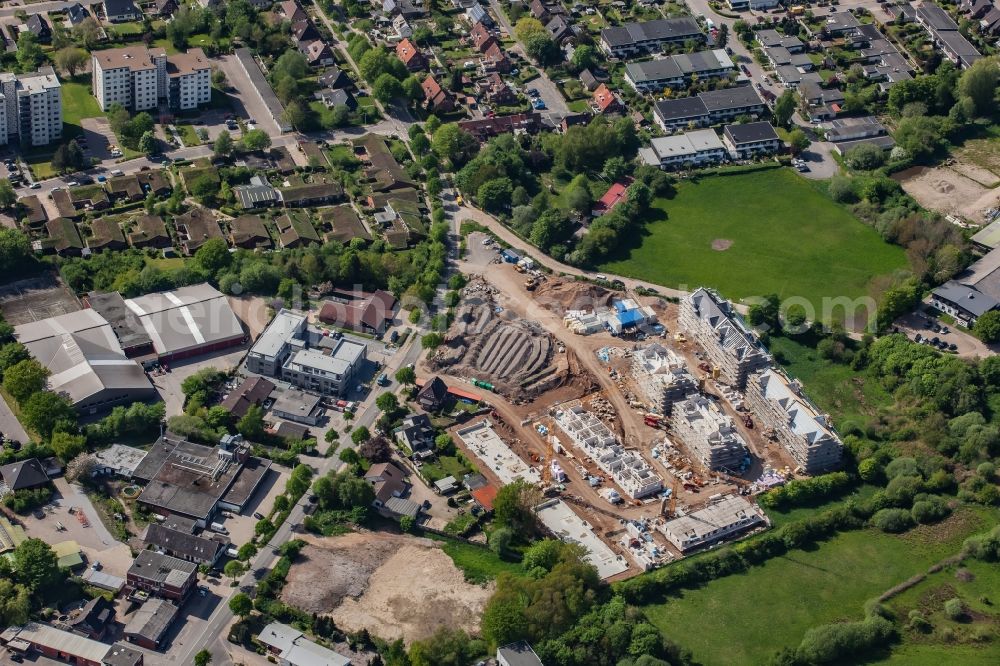 Aerial image Flensburg - Construction site to build a new multi-family residential complex Osterluecke on Osterallee in the district Muerwik in Flensburg in the state Schleswig-Holstein, Germany