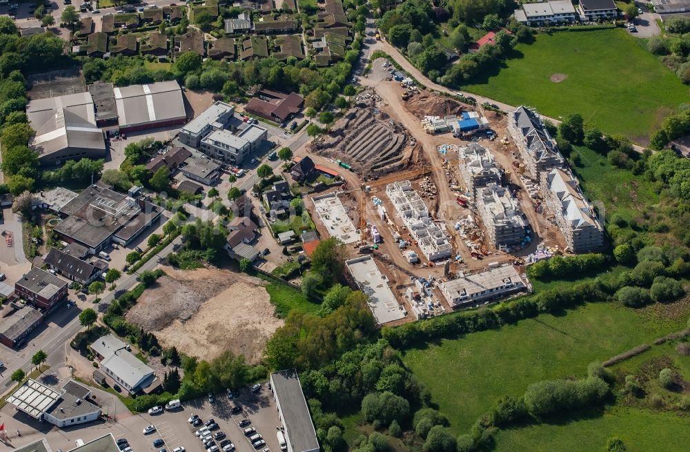 Aerial photograph Flensburg - Construction site to build a new multi-family residential complex Osterluecke on Osterallee in the district Muerwik in Flensburg in the state Schleswig-Holstein, Germany