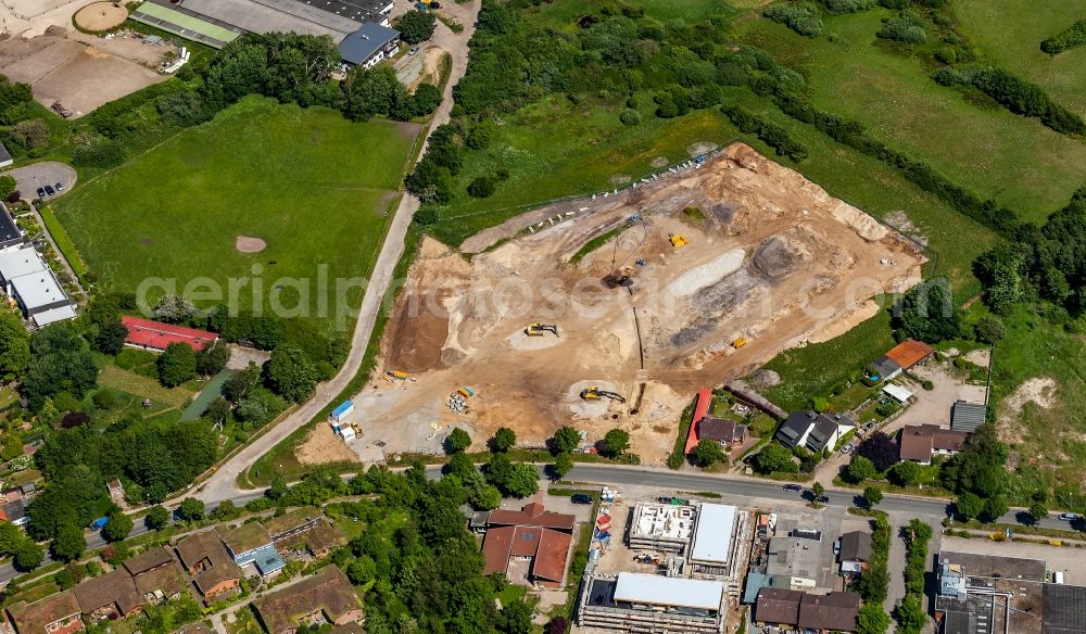 Aerial photograph Flensburg - Construction site to build a new multi-family residential complex Osterluecke on Osterallee in the district Muerwik in Flensburg in the state Schleswig-Holstein, Germany