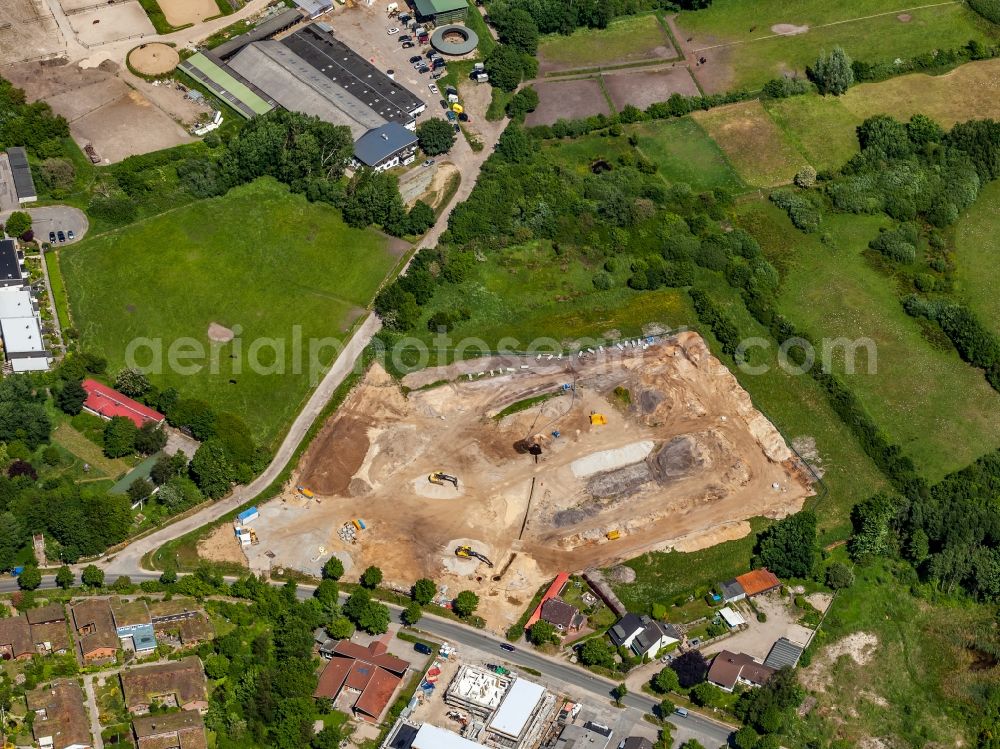 Flensburg from above - Construction site to build a new multi-family residential complex Osterluecke on Osterallee in the district Muerwik in Flensburg in the state Schleswig-Holstein, Germany