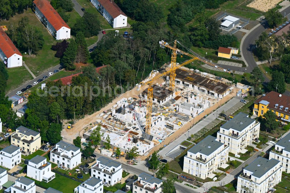 Aerial photograph Berlin - Construction site to build a new multi-family residential complex Parkviertel Kladow in Berlin, Germany